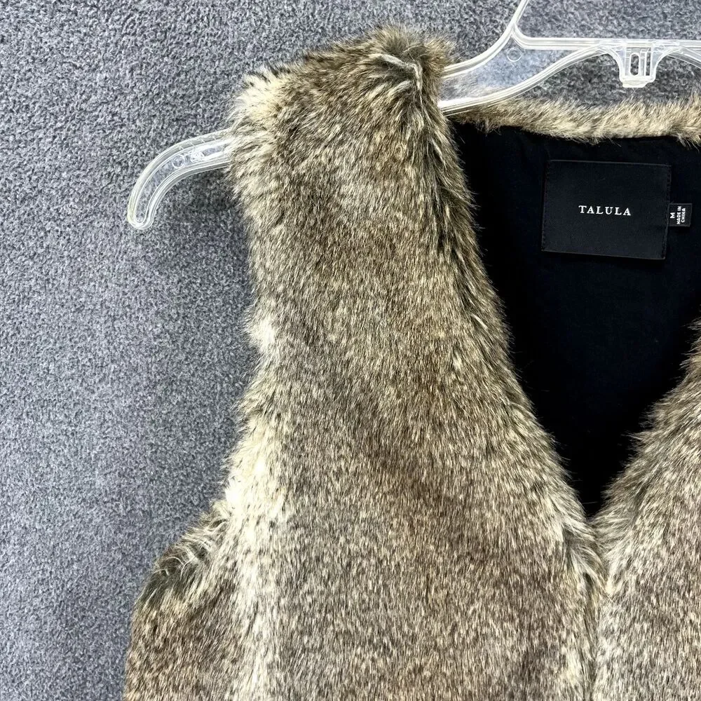 TALULA Vest‎ Womens Medium Brown Faux Fur Aritzia Park Slope Plush Jacket